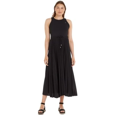 Abbildung von Tommy Hilfiger TANK Pleated Dress MIDI Freizeitkleid, Damen, Größe: XXL, Black