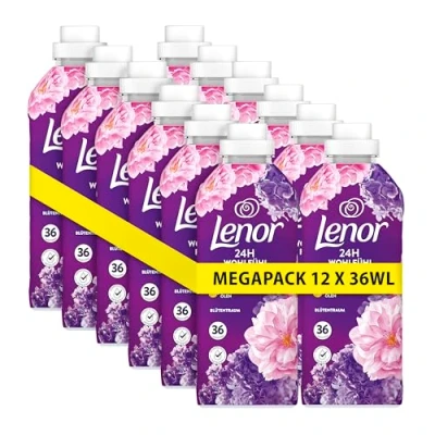 Abbildung von Lenor Weichspüler 36 Waschladungen, Blütentraum, 24 Stunden „Wie Frisch Geduscht“ Gefühl, Mit Aktiver Geruchsabwehr (12x36WL)