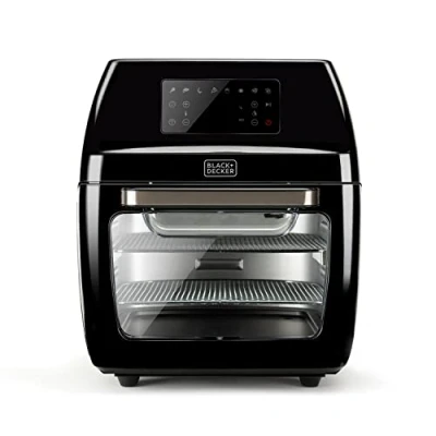Abbildung von BLACK+DECKER Heißluftfritteuse und Backofen BXAFO1200E 1700W 12L Einstellbare Temperatur 40º 200ºC 8 voreingestellte Programme Transparente Tür Spülmaschinengeeignet Zubehör