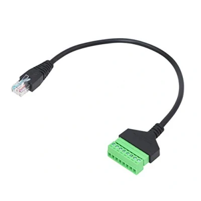 Abbildung von CERRXIAN RJ45 auf 8 polige Schraubblockklemme lötfreies Kabel, 30CM Cat7 Cat6 Cat5 Cat5e Ethernet Verlängerungskabel (M)