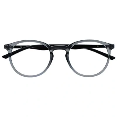 Abbildung von OPULIZE Met Brille Blaulichtfilter Schlank Runder Rahmen Federscharniere Verbessert Schlaf Computerbrille Gaming Entspiegelt Transparent Grau Herren Damen B60 7 0.00