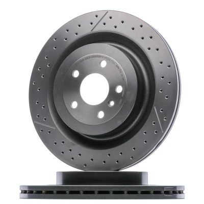 Abbildung von BREMBO 09.B710.11 Bremsscheibe 345 26 5 geschlitzt/gelocht, innenbelüftet beschichtet hochgekohlt mit Schrauben MERCEDES BENZ: ML Class, GLE Off Road