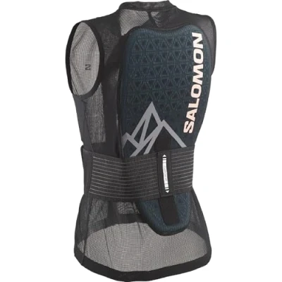 Abbildung von Salomon Flexcell Pro Weste Damen Rückenschutz Ski Snowboarden MTN, Anpassungsfähiger Schutz, Atmungsaktivität und Einfach Anzupassen, Schwarz, L