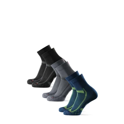 Abbildung von Danish Endurance LONG Distance Running 3 PACK Sportsocken, Größe: 39 42, Multicolor/black grey/blue yellow/grey black
