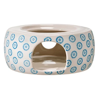 Abbildung von Bloomingville Stövchen Emma Retro Teewärmer Vintage Kannenwärmer Ø 14,5 x 6 cm, blau, Keramik