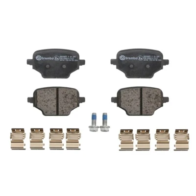 Abbildung von BREMBO P 59 098 Bremsbelagsatz exkl. Verschleißwarnkontakt mit Bremssattelschrauben Zubehör PEUGEOT: Rifter MPV, Partner III Van
