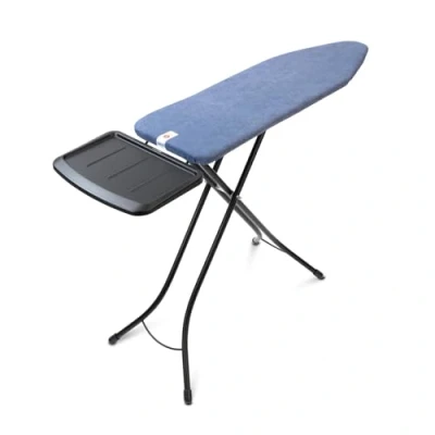 Abbildung von Brabantia Bügelbrett B für Dampferzeuger Extra großer Metallständer Höhenverstellbar Solider Vierfußrahmen Leicht versetzbar Geräte bis zu 40 x 22 cm Denim Blue 124 38