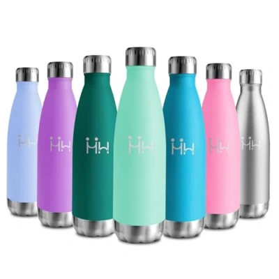 Abbildung von Trinkflasche Edelstahl 500ml, Doppelwandig, Thermosflasche Auslaufsicher, BPA Frei Isolierflasche, Kohlensäure Geeignet für Outdoor, Sport, Fahrrad, Uni, Reisen, Fitness, Jungen, Mädchen