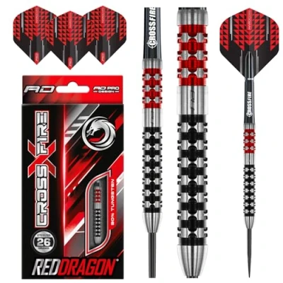 Abbildung von RED DRAGON Crossfire 26 Gram Premium Tungsten Darts Set with Flights and Stems