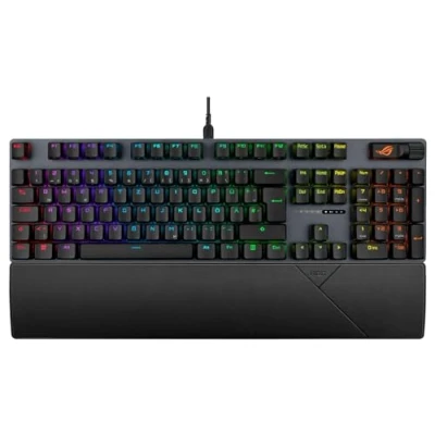 Abbildung von ASUS ROG Strix Scope II RGB Gaming Tastatur (AURA Sync Beleuchtung, mechanische NX Snow und Storm Switches, Streaming Hotkeys, Multifunktions Bedienelemente, ergonomische Handgelenkstütze)