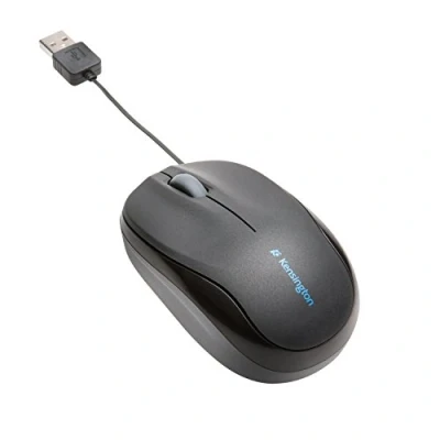 Abbildung von Kensington ergonomische Mobile Maus mit einziehbarem Kabel, Pro Fit Computermaus Scrollring, für Laptop und Desktop, USB Verbindung, Kleine ideal unterwegs, Schwarz, K72339EU