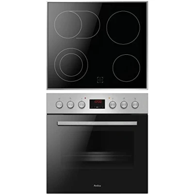 Abbildung von Amica ACHE 9335 E Herd Set mit Umluft / Backofen Kochfeld und Edelstahlrahmen Timer Wasserdampf Reinigung