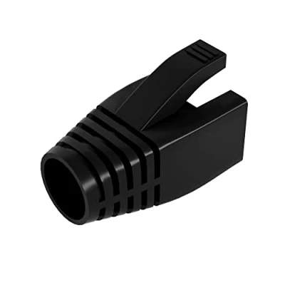 Abbildung von 50 Pcs Cat6 Cat6A Cat7 Strain Relief Boot, RJ45 Plug Connector Cover Modular Network Cap Cable Boots, Black