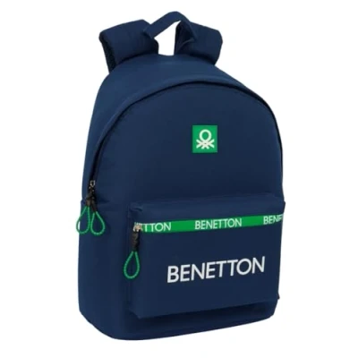 Abbildung von Safta BENETTON GREEN Jugendrucksack für Laptop 35,6 cm (14,1 Zoll), ideal Jugendliche verschiedener Altersgruppen, bequem und vielseitig, Qualität Widerstandsfähigkeit, 31 x 16 41 cm,