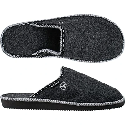 Abbildung von ESTRO Hausschuhe Herren Filz Pantoffeln Filzpantoffeln Filzhausschuhe für Winter Warm F14 (Schwarz, 42 EU)