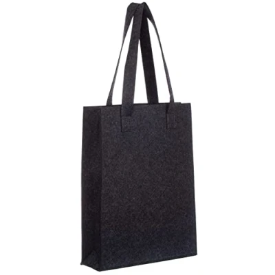 Abbildung von Brandsseller Filztasche ca. 40 x 30 7 cm Freizeittasche aus Filz Praktischer Shoppingbag Einkaufstasche mit Henkel Dunkelgrau