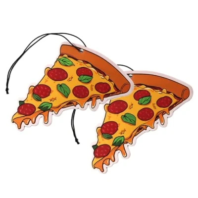 Abbildung von 2er Set Tuning Lufterfrischer Duftbaum fürs Auto Air Freshener Design Duft Anhänger (2x Pizza)