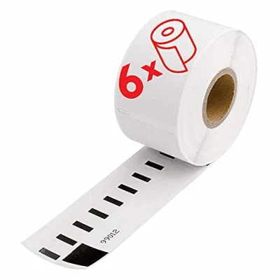 Abbildung von 6 Rollen 99012 Etiketten kompatibel für Dymo LabelWriter Etikettendrucker, 36mm x 89mm, 260 Stück pro Rolle, S0722400 Vielzweck von SmartProduct