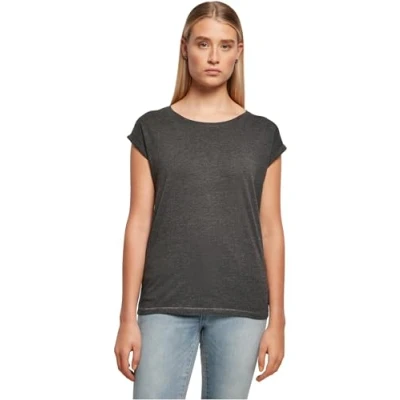 Abbildung von Build Your Brand Damen Ladies Extended Shoulder Tee T Shirt, Charcoal, L EU
