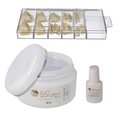 Abbildung von Sun Garden Nails 1 Phasen Gel klar 30ml+100er Tipbox+7ml Tipkleber