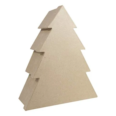 Abbildung von Decopatch Décopatch BT057C Schachtel (aus Pappmaché, Größe M, 10 x 25 29,5 cm, zu Personalisieren) 1 Stück Tannnenbaum