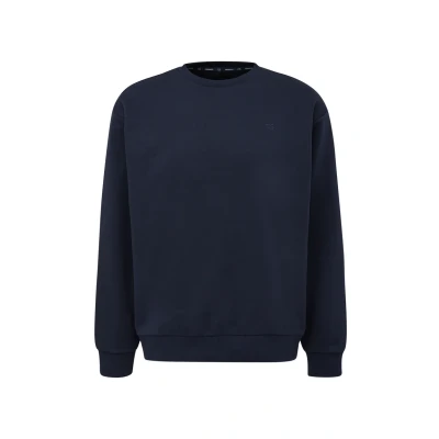 Abbildung von QS Sweatshirt mit Logo Stickerei tiefblau M