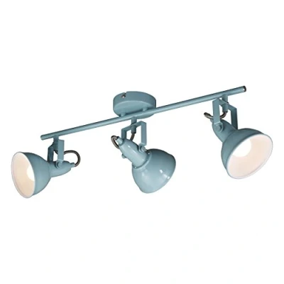 Abbildung von BRILONER Deckenlampe Vintage schwenkbar, E14 Fassung, max. 40 Watt, Deckenleuchte, Lampe, Wohnzimmerlampe, Schlafzimmerlampe, Küchenlampe, Deckenstrahler, 30,4x10x18,1 cm, Mint Weiß