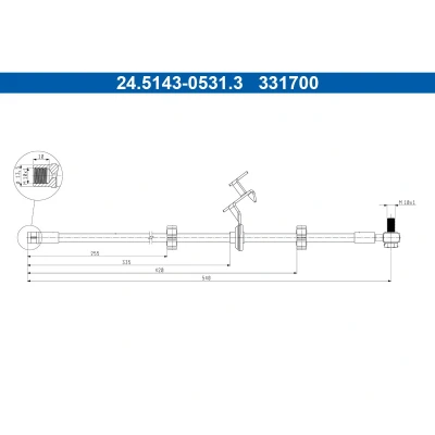 Abbildung von ATE 24.5143 0531.3 Bremsschläuche 540 M10x1 MERCEDES BENZ: ML Class