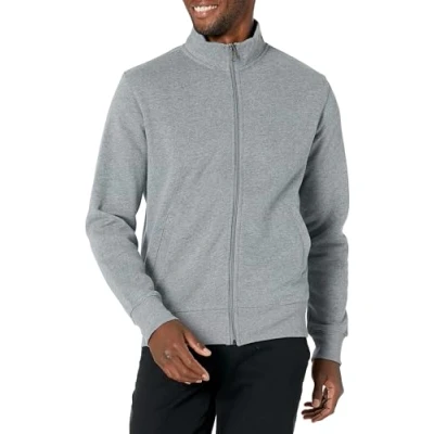 Abbildung von Amazon Essentials Herren Fleece Jacke mit durchgehendem Reißverschluss, Hellgrau Meliert, M