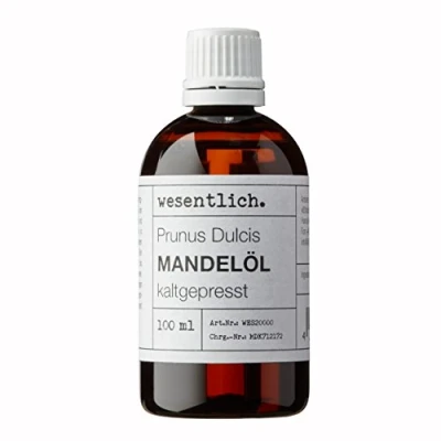 Abbildung von Mandelöl kaltgepresst 100ml 100% reines (Prunus Dulcis) von wesentlich. feines Öl zur Pflege Haut und Haar perfektes Massageöl