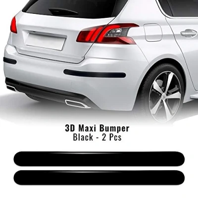 Abbildung von 4R Quattroerre.it 12553 Universal Schutzleisten für Autos 3D Maxi Bumper, Schwarz, 40 mm x 47 cm, 2 Stück