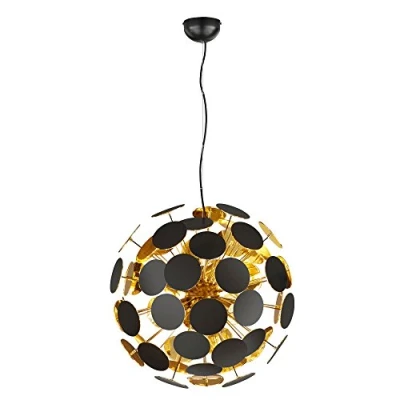 Abbildung von Trio Leuchten Pendelleuchte Discalgo 309900632, Metall/Kunststoff Schwarz matt/Goldfarbig, exkl. 6x E14, 54 x 150 cm
