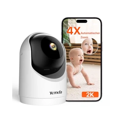 Abbildung von Tenda Überwachungskamera innen 2K CP3 V3.0, 360 Grad WLAN Kamera mit 2 Wege Audio, FHD 3MP, Nachtsicht, Bewegungserkennung, Alarms &amp; Push Nachricht, für Babys, Haustiere überwachung