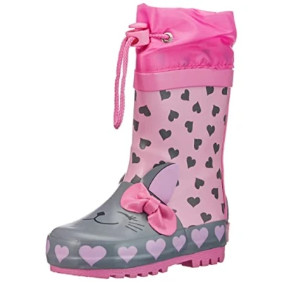 Abbildung von Playshoes Katze Gummistiefel für Kinder, Größe: 25, Pink Schuhe