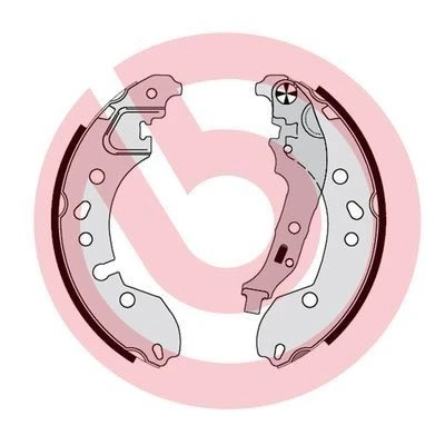 Abbildung von BREMBO S 68 548 Bremsbacken 203 38 mit Handbremshebel RENAULT: TWINGO II Box Body / Hatchback, 2, SMART: Fortwo III Coupe