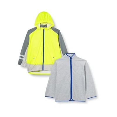 Abbildung von Playshoes RAIN Unisex 2IN1 Regenjacke / wasserabweisende Jacke für Kinder, Größe: 116, Neon yellow