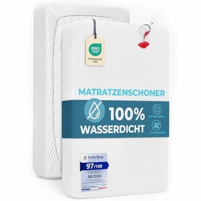 Abbildung von Matratzenschoner 80 x 200 Wasserdicht Dreamzie Oeko TEX und Made in EU Atmungsaktive Anti Allergie Milben
