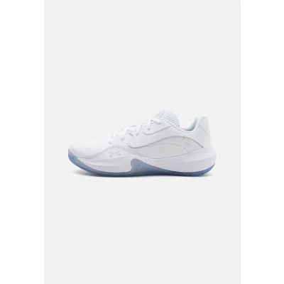 Abbildung von Under Armour Lockdown 7 LOW Basketballschuh, Herren, Größe: 47, White/metallic silver Lederimitat/textil