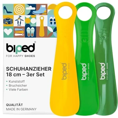 Abbildung von biped 3er Set Schuhanzieher Kunststoff 18 cm Schuhlöffel deutsche Herstellung z1570(lemon)