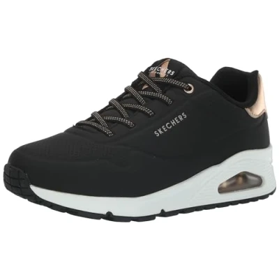 Abbildung von Skechers Damen UNO Shimmer Away Sneaker, Schwarz/Weiß, 40 EU
