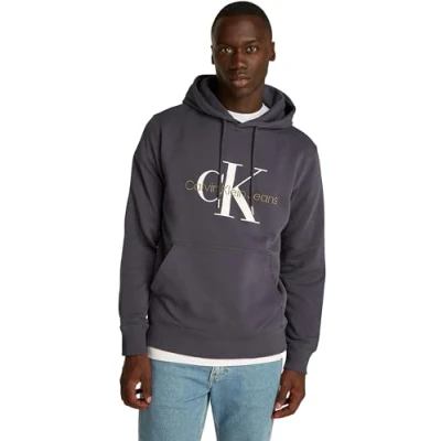 Abbildung von Calvin Klein Jeans Seasonal Monologo Regular Hoodie Sweatshirt, Herren, Größe: XXL, Ebony