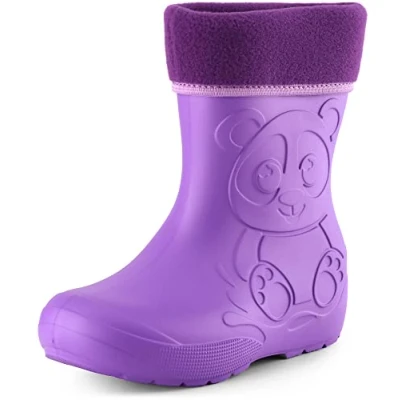 Abbildung von Ladeheid Eva Kinder Jungen Mädchen Gummistiefel Regenschuhe gefüttert LA CA 11 (Lilla, 22/23 EU)