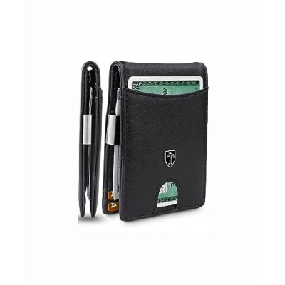Abbildung von TRAVANDO Geldbeutel mit Geldklammer Rio TÜV geprüft Slim Design 7 Kartenfächer RFID Schutz Ohne Münzfach Das Original inklusive Geschenk Box Designed in Germany