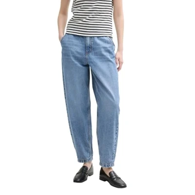 Abbildung von TOM Tailor Denim Paperbag Jeans Straight Leg, Damen, Größe: XL, Used mid stone blue