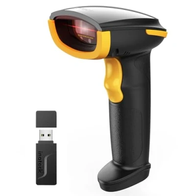 Abbildung von Inateck KI Barcode Scanner Bluetooth, 1D Handscanner Kabellos, Handheld Scanner, 1 Ladung in 3 Monaten, Unterstützen Selbst Entwickelte App und SDK mit 2000mAh Akku, BCST 21