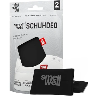 Abbildung von Active Geruchsentferner Schuhdeo Bambusaktivkohle Geruchsabsorber Feuchtigkeitsabsorber für Schuhe,Taschen und gegen Schweißfüße lästige Gerüche Black, 1 Paar, 2 x 50g