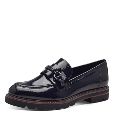 Abbildung von MARCO TOZZI Damen Loafer ohne Absatz Vegan mit Blockabsatz, Lila (Purple Patent), 39 EU
