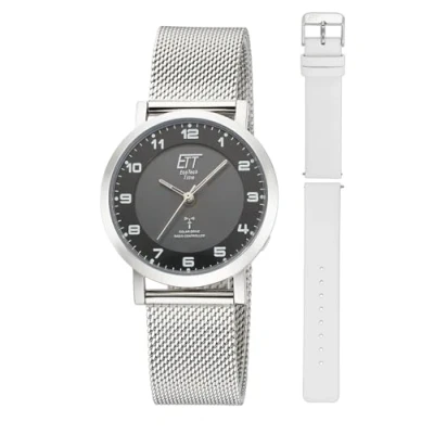 Abbildung von ETT Eco Tech Time Funk Solar Damen Uhr Analog mit Edelstahl,Leder Armband ELS 11619 11MS