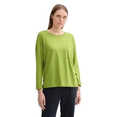 Abbildung von TOM Tailor Brusttasche Langarmshirt, Damen, Größe: XXL, Pea green