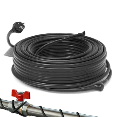 Abbildung von HEATIT JHSF 4m Selbstregulierendes Rohrbegleitheizung mit Thermostat Frostschutz für Wasserleitungen oder Pflanzen, eisfrei Heizleitung16,4 W/m 230V IP65